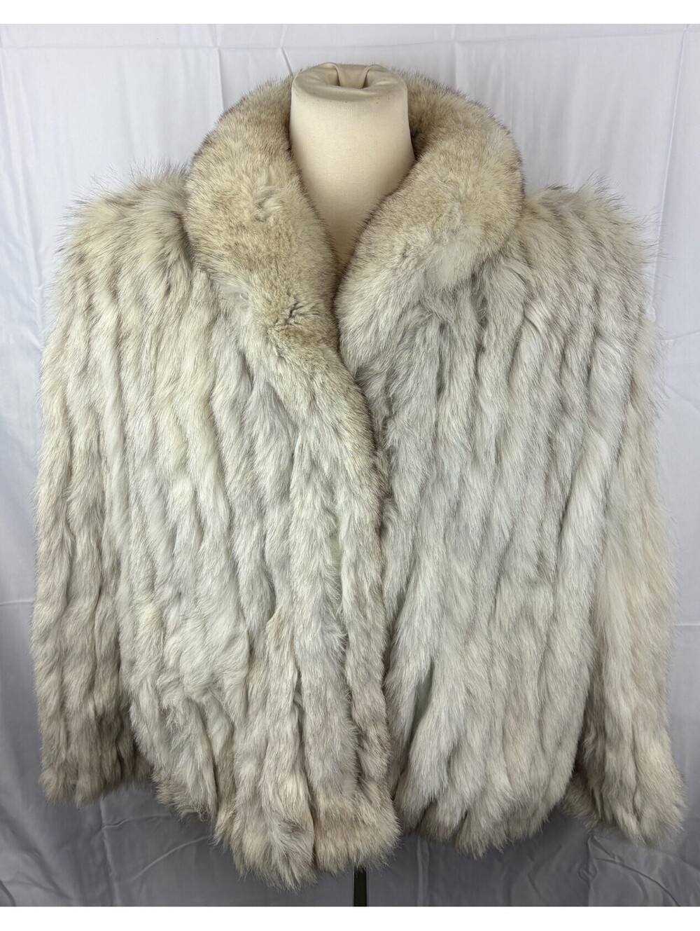 Vintage Saga Fox Blue Fox Fur Mid Length Coat Jacket